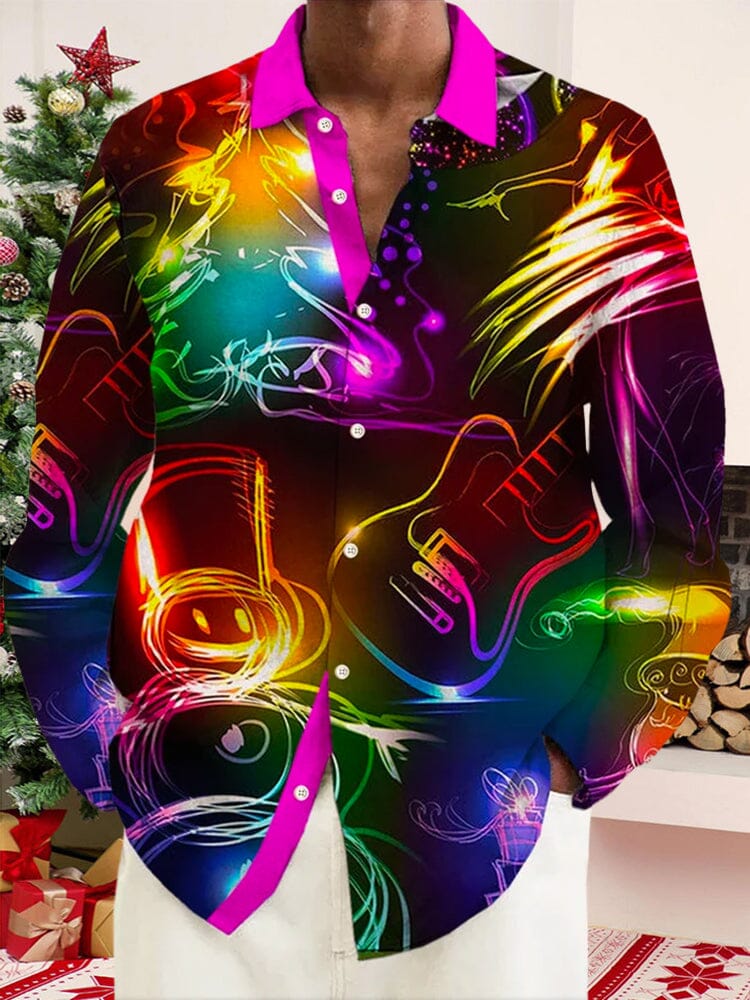 Creative Christmas Shining Graphic Shirt Shirts coofandy PAT4 S 