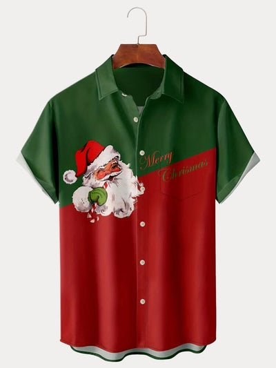 Funny Christmas Color Block Shirt Shirts coofandy PAT1 S 
