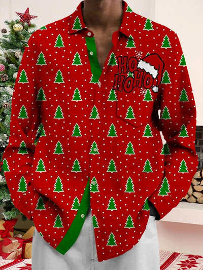 Stylish Christmas Tree Graphic Shirt Shirts coofandy Red S 