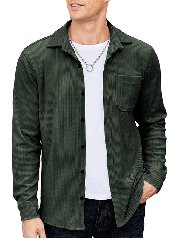 Casual Lightweight Corduroy Shirt (US Only) Button-Down Shirts COOFANDY Store Army Green S 