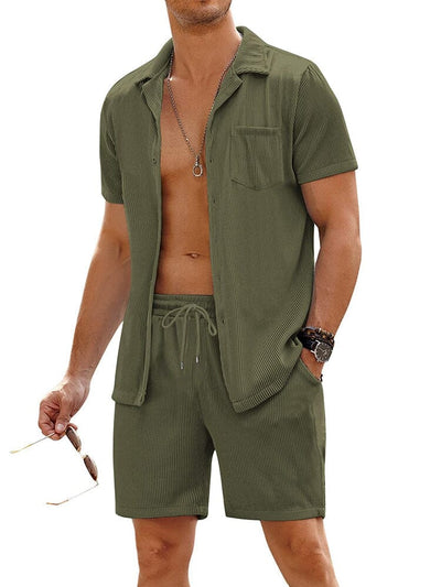 Casual 2 Pieces Beach Outfits Set (US Only) Sets coofandystore Army Green S 