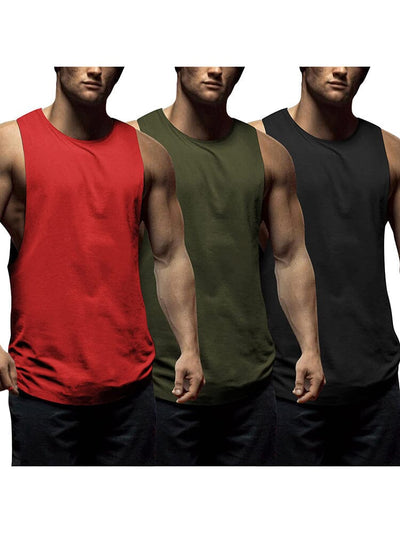 Coofandy 3 Pack Workout Tank Tops (US Only) Tank Tops coofandy Black/Army Green/Red S 