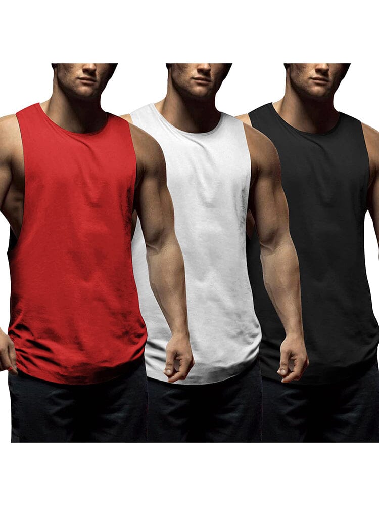 Coofandy 3 Pack Workout Tank Tops (US Only) Tank Tops coofandy Black/White/Red XS 