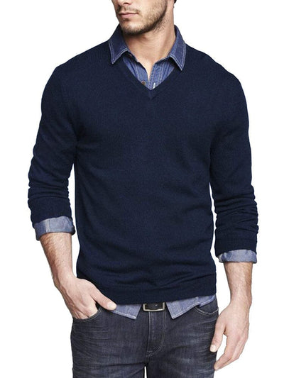 Casual Ribbed Knitted Pullover Sweater (US Only) Sweater coofandy Blue S 