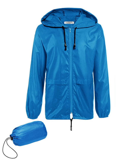 Packable Classic Cycling Outdoor Waterproof Raincoat (US Only) Raincoats coofandy Blue S 