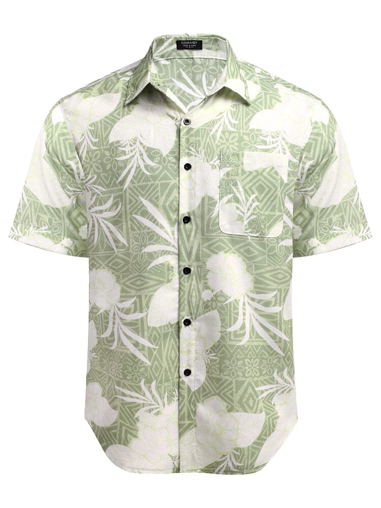 Hawaiian Tropical Button Down Vintage Floral Shirt (US Only) Shirts coofandystore PAT12 S 