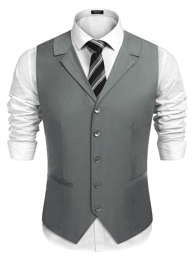 Coofandy Slim Fit Twill Dress Waistcoat (US Only) Vest coofandy Grey S 