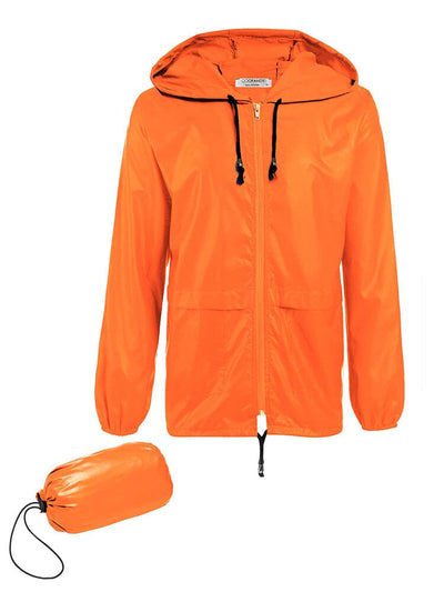 Packable Classic Cycling Outdoor Waterproof Raincoat (US Only) Raincoats coofandy Orange S 