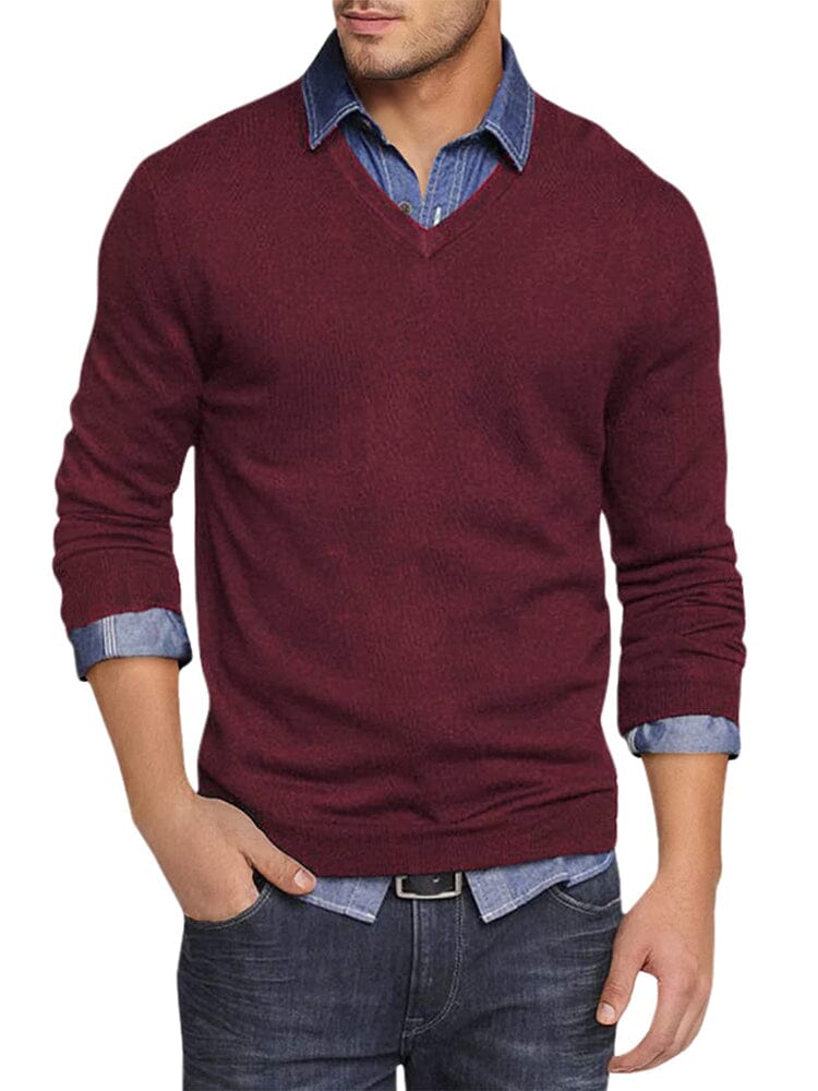Casual Ribbed Knitted Pullover Sweater (US Only) Sweater coofandy Purple S 