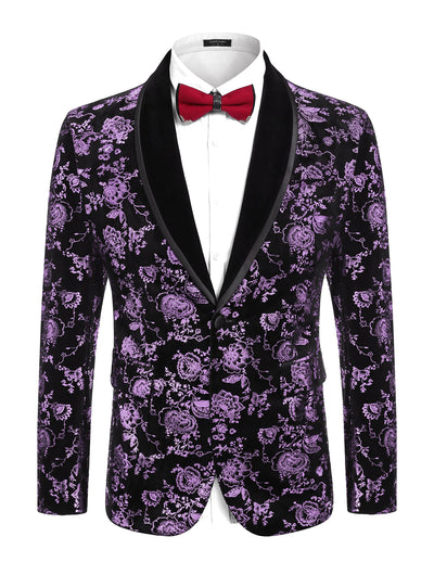 Coofandy Floral Wedding Blazer (US Only) Blazer coofandy Purple S 