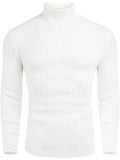 Turtleneck Knitted Classic Ribbed Sweater (Us Only) Sweaters COOFANDY Store White S 