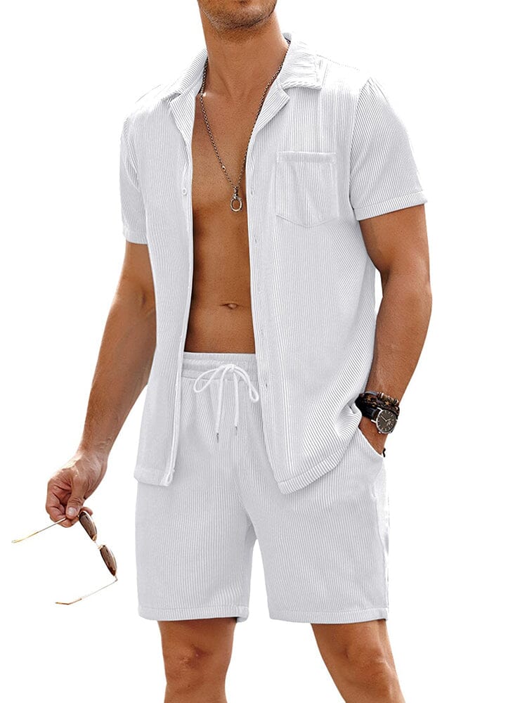 Casual 2 Pieces Beach Outfits Set (US Only) Sets coofandystore White S 