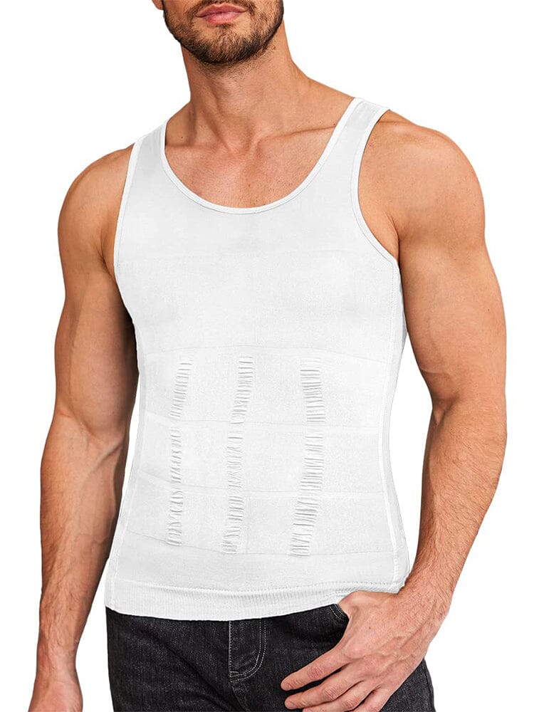 Compression Gym Workout Tank Top (US Only) Tank Tops coofandy White M 