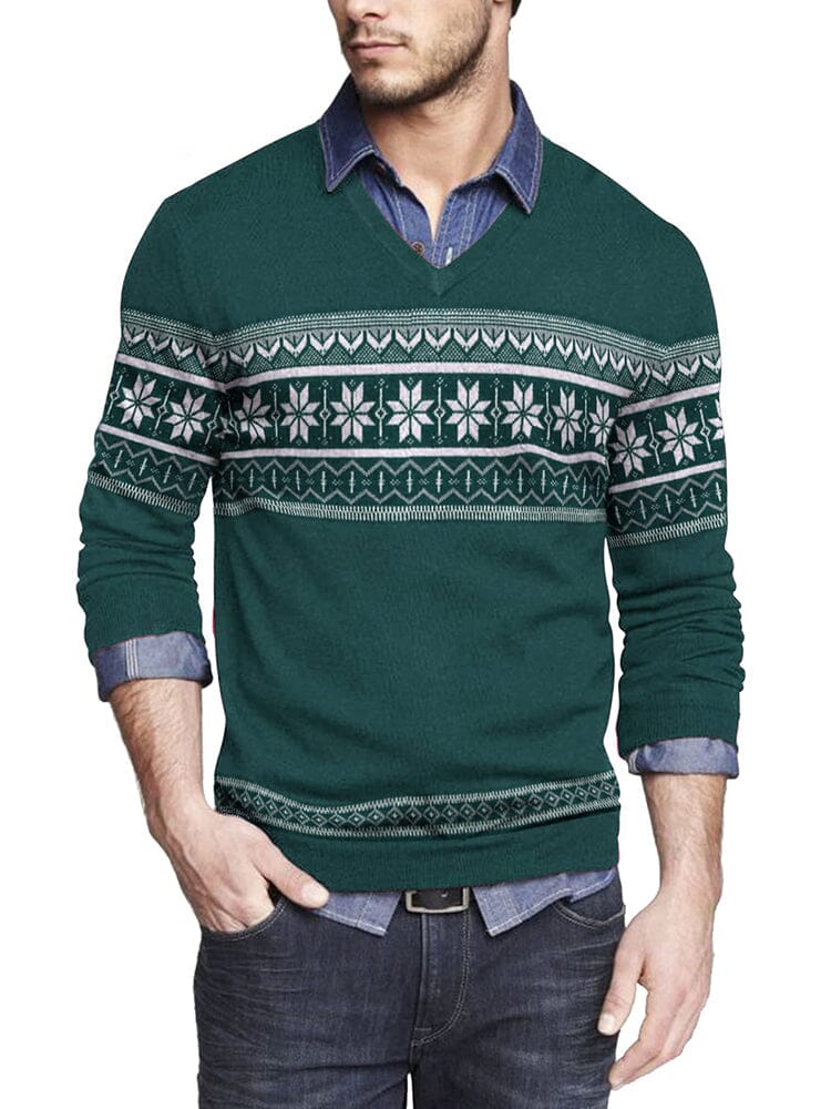 Casual Ribbed Knitted Pullover Sweater (US Only) Sweater coofandy White Green S 