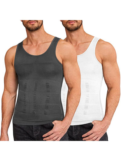 Compression Gym Workout Tank Top (US Only) Tank Tops coofandy Grey/White M 