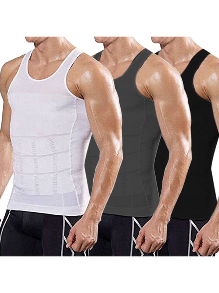 Compression Gym Workout Tank Top (US Only) Tank Tops coofandy White/Grey/Black M 