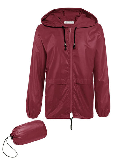 Packable Classic Cycling Outdoor Waterproof Raincoat (US Only) Raincoats coofandy Wine Red S 