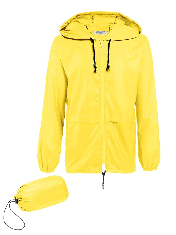 Packable Classic Cycling Outdoor Waterproof Raincoat (US Only) Raincoats coofandy Yellow S 